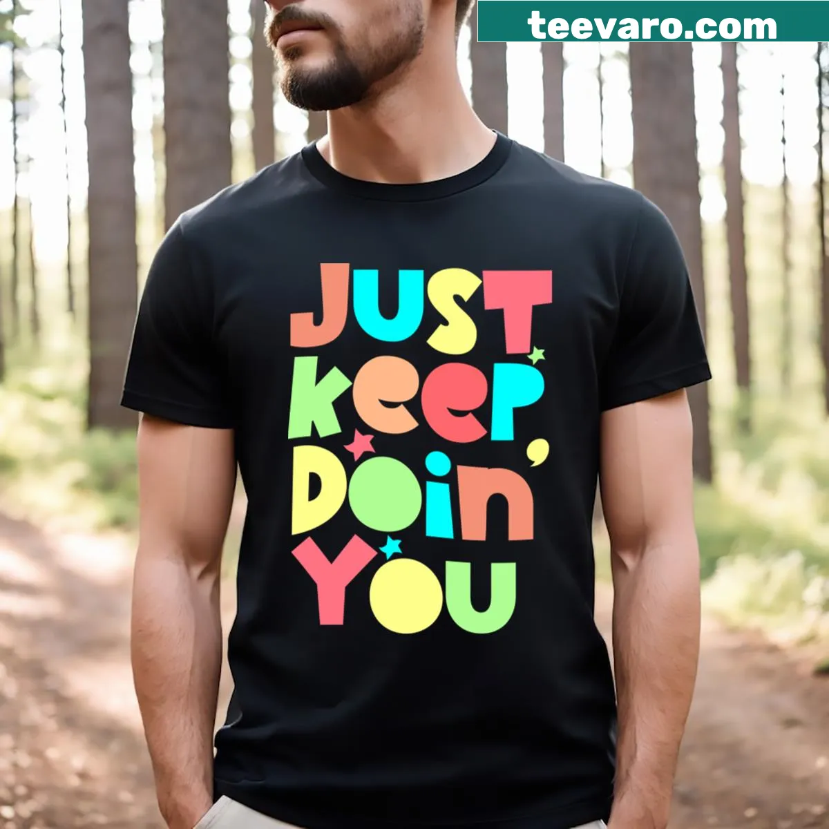Inspirational typography design on a motivational T-shirt — on a men's t-shirt