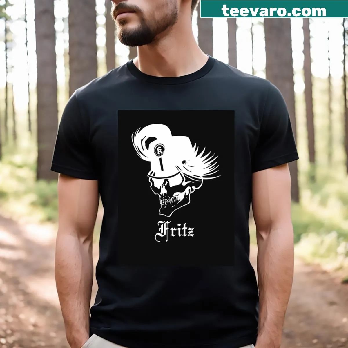 Artistic musical elements featured on Kanonenfieber T-shirt — on a men's t-shirt