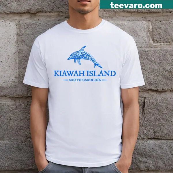 Beach t-shirt featuring dolphin graphic inspired by Kiawah Island