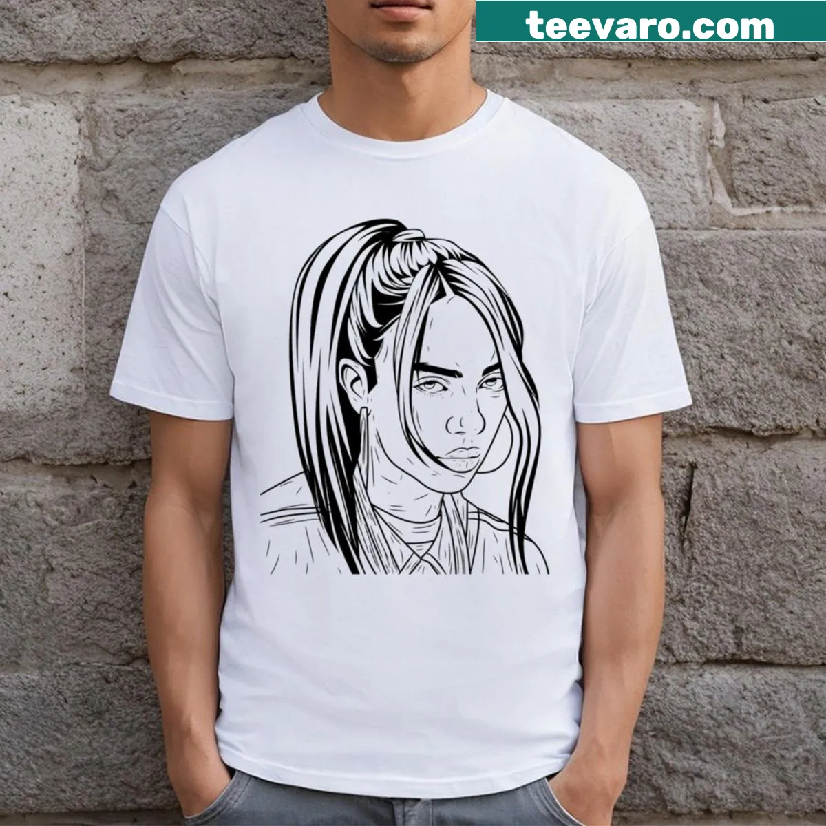 Funny long hair-themed T-shirt with playful typography — on a men's t-shirt