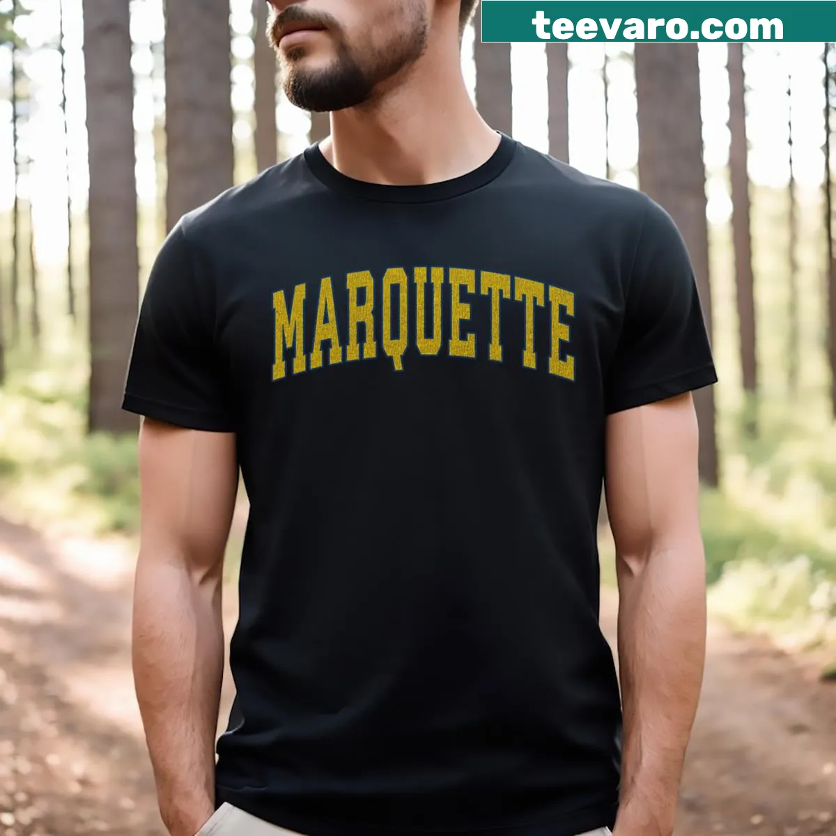 Vintage Marquette Name T-shirt with retro graphic design — on a men's t-shirt