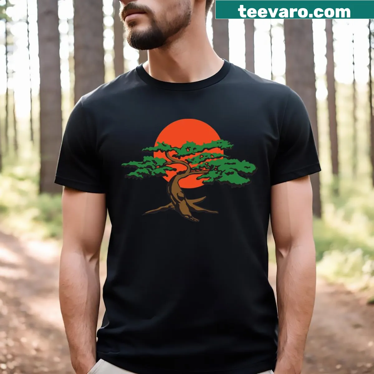 Miyagi Do themed T-shirt with inspirational typography — on a men's t-shirt