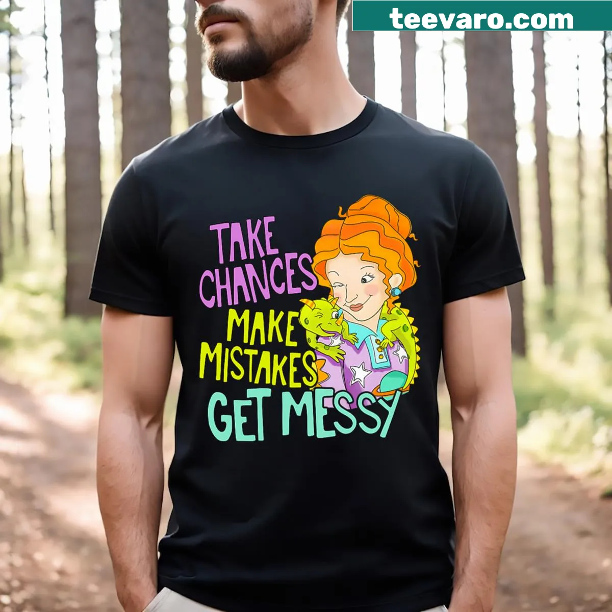 Ms. Frizzle themed T-shirt for kids back to school — on a men's t-shirt