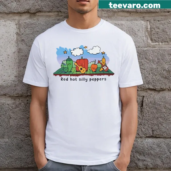 Funny T-shirt with silly pepper illustrations and playful text