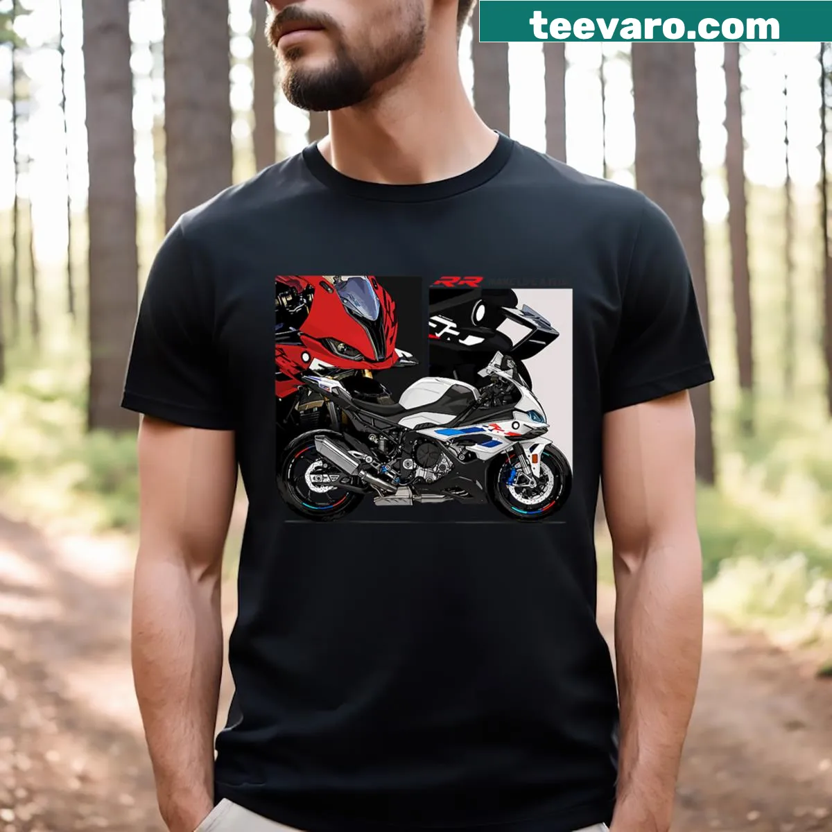 Minimalist silhouette T-shirt of the S1000rr motorcycle — on a men's t-shirt