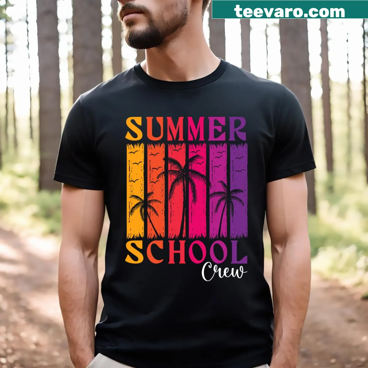 Humorous school crew t-shirt for teachers and kids — on a men's t-shirt