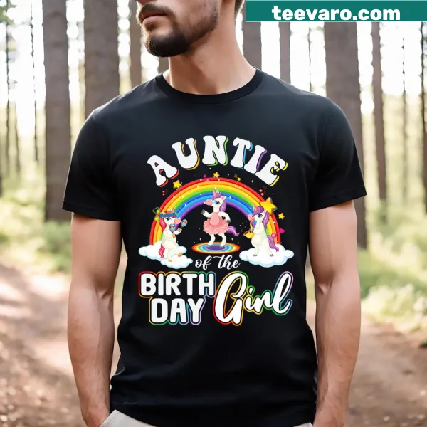 Matching party tee for Unicorn Auntie of the Birthday Girl