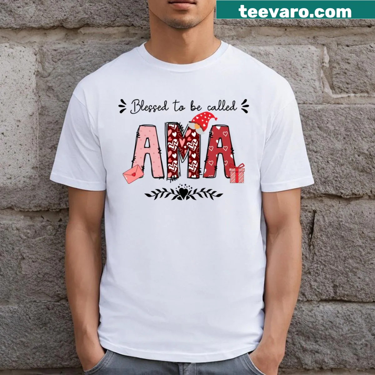 Vintage t-shirt honoring grandmothers as 'Ama' for special occasions. — on a men's t-shirt
