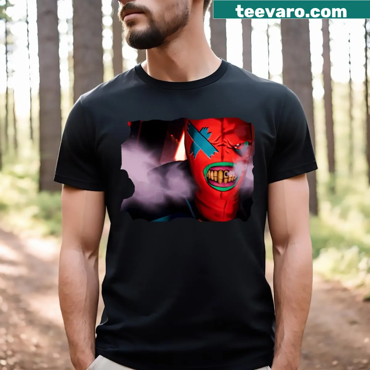T-shirt featuring fan art from the game 'Anger Foot' — on a men's t-shirt