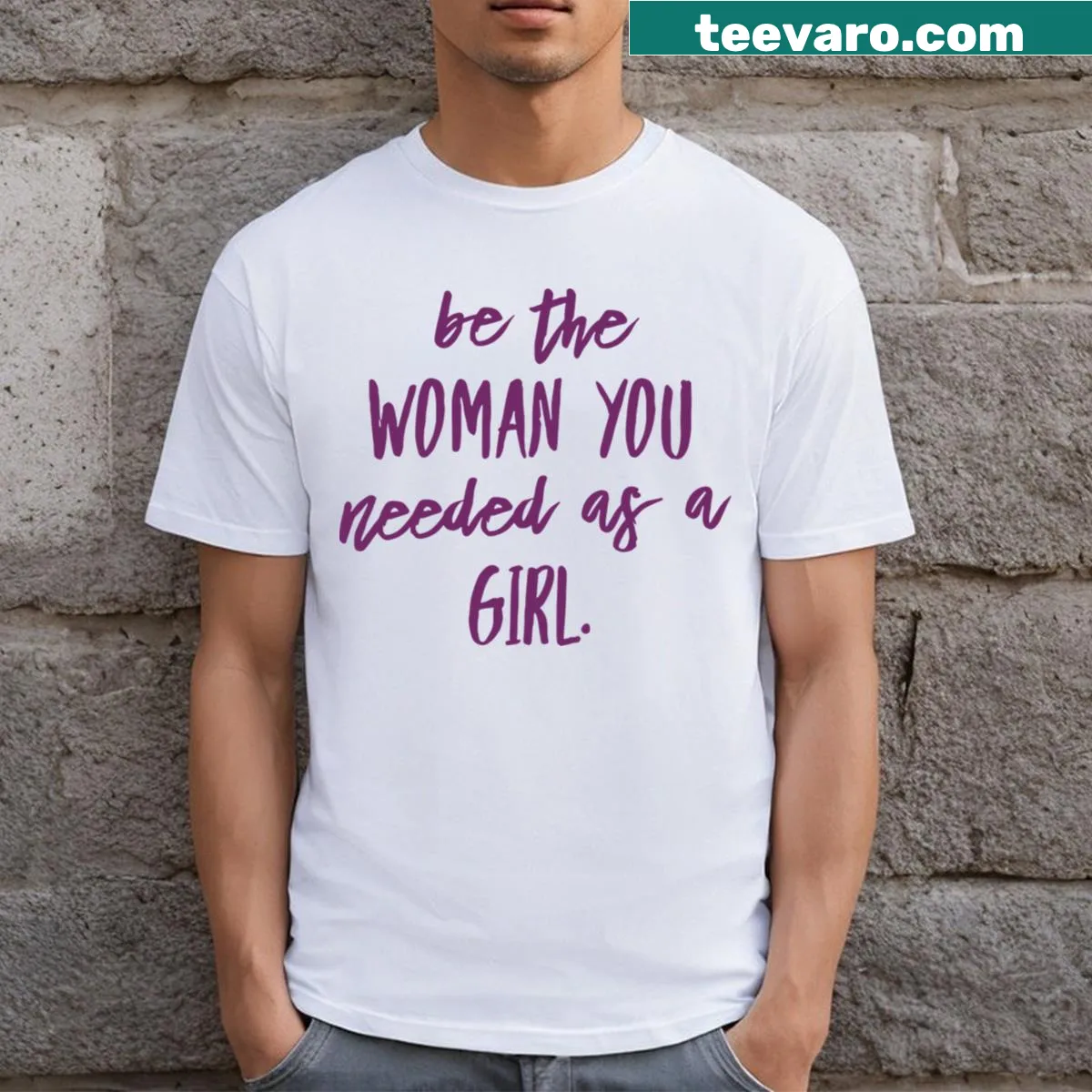 Inspirational T-shirt for women with empowering quote — on a men's t-shirt