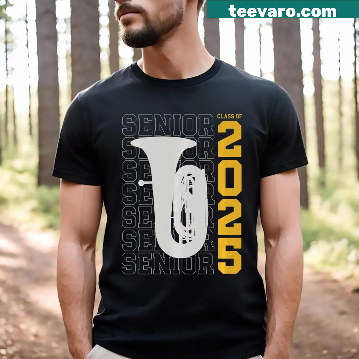 T-shirt for tuba players in the Class of 2025 — on a men's t-shirt