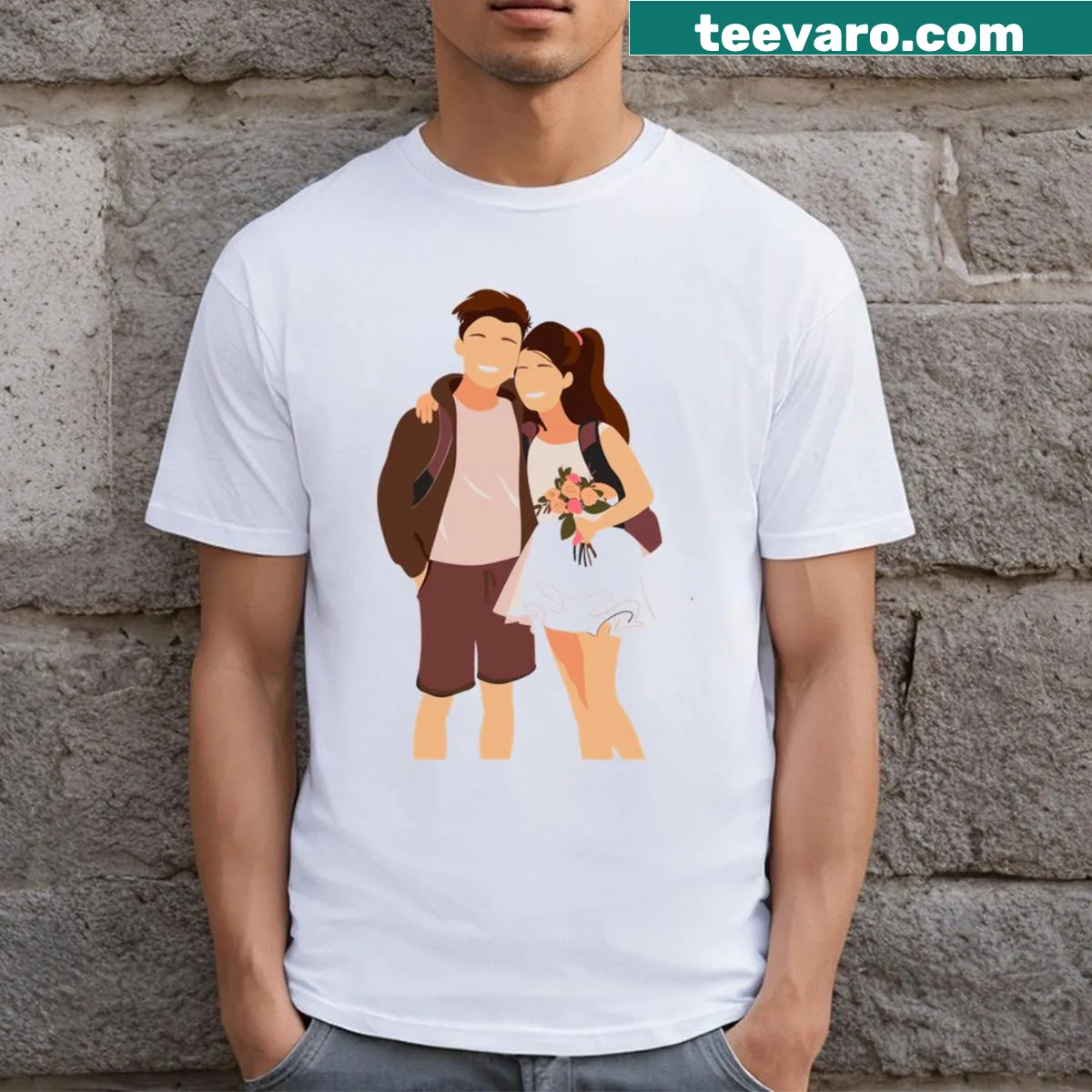 Typographical cute couple t-shirt expressing love — on a men's t-shirt
