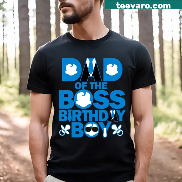 Humorous birthday T-shirt for dads with Boss-themed text