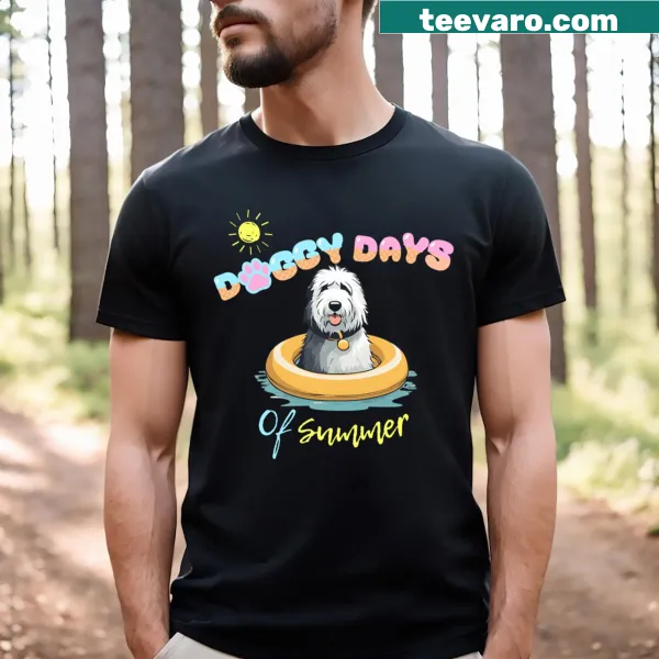 T-shirt featuring a dog in a swimming ring, celebrating summer