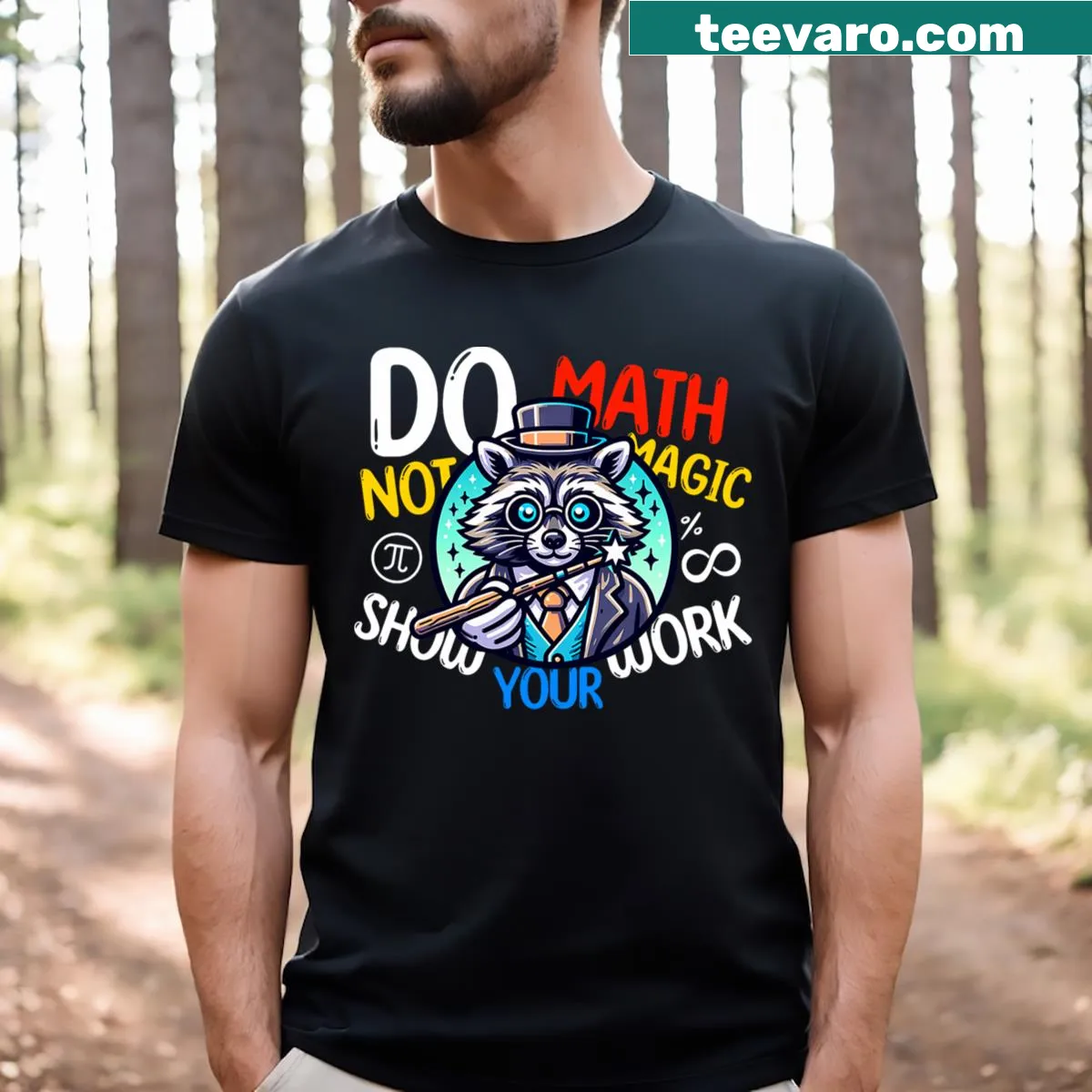 Funny math-themed graphic t-shirt for students — on a men's t-shirt