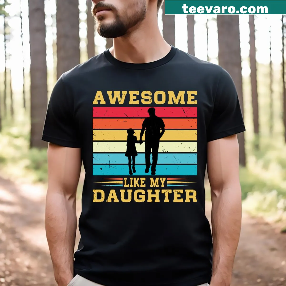 Funny dad humor t-shirt with retro typography — on a men's t-shirt