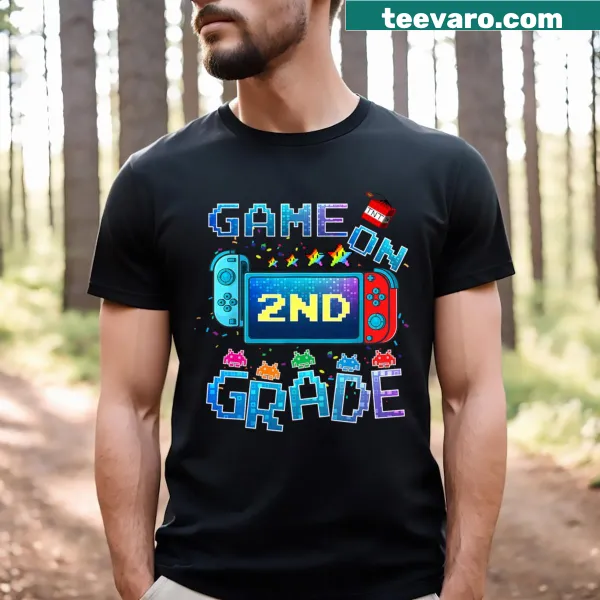 Back-to-school funny gamer tee for 2nd grade boys.