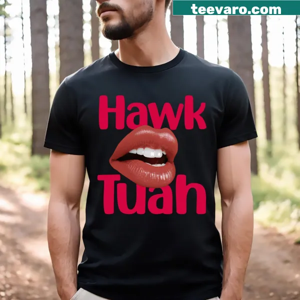 T-shirt featuring a minimalist illustration of a hawk