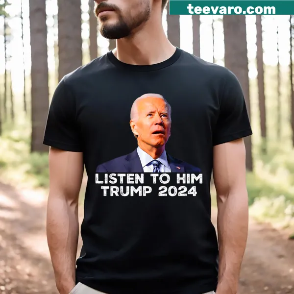 Funny t-shirt with quotes from Biden and Trump for political humor.