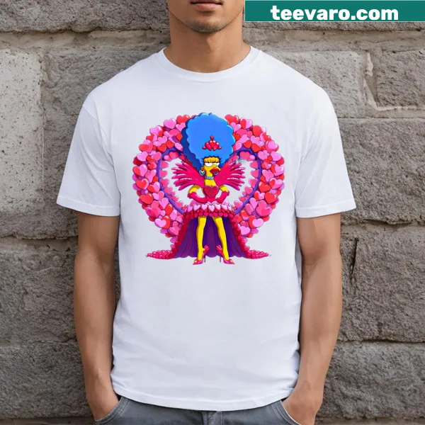 Marge Queen Of Hearts t-shirt with cartoon design