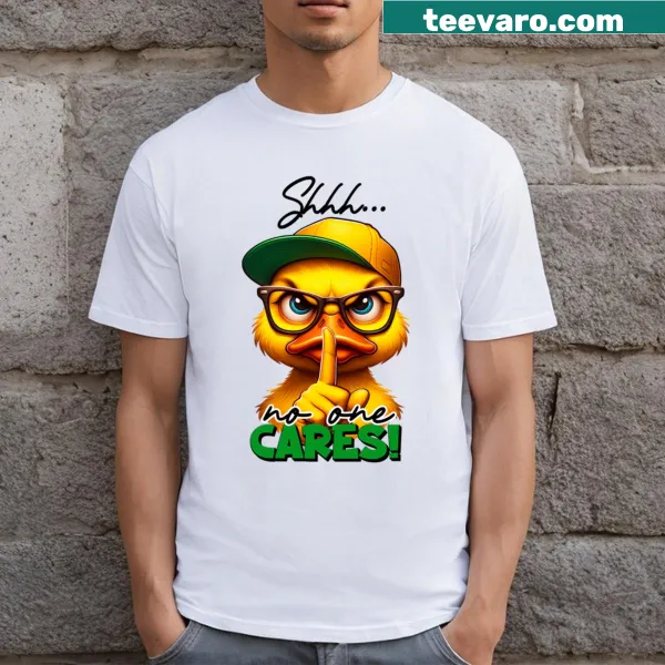 Humorous duck design t-shirt with playful saying