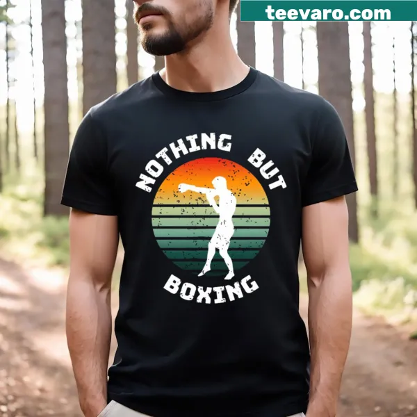 Vintage boxing-themed t-shirt with bold text and graphic design