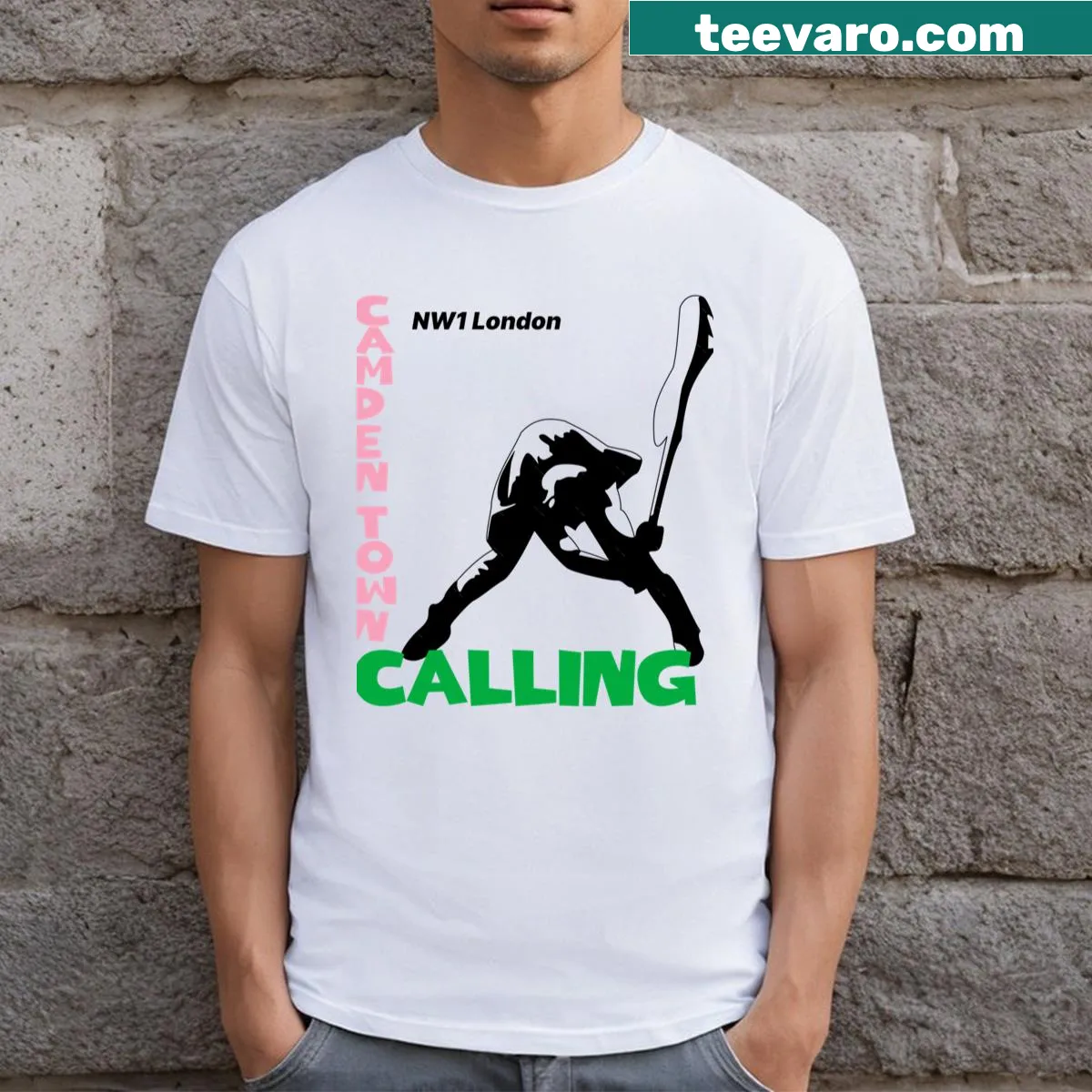 T-shirt with the phrase: Nw1 Camden Town Calling — on a men's t-shirt
