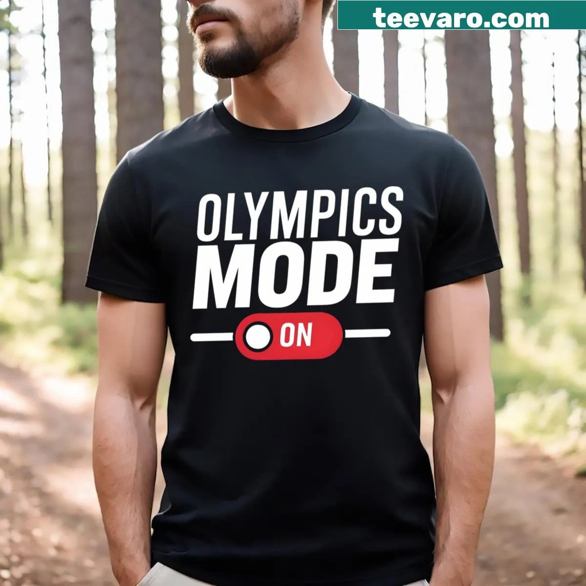 Olympics Mode On graphic on a casual t-shirt — on a men's t-shirt