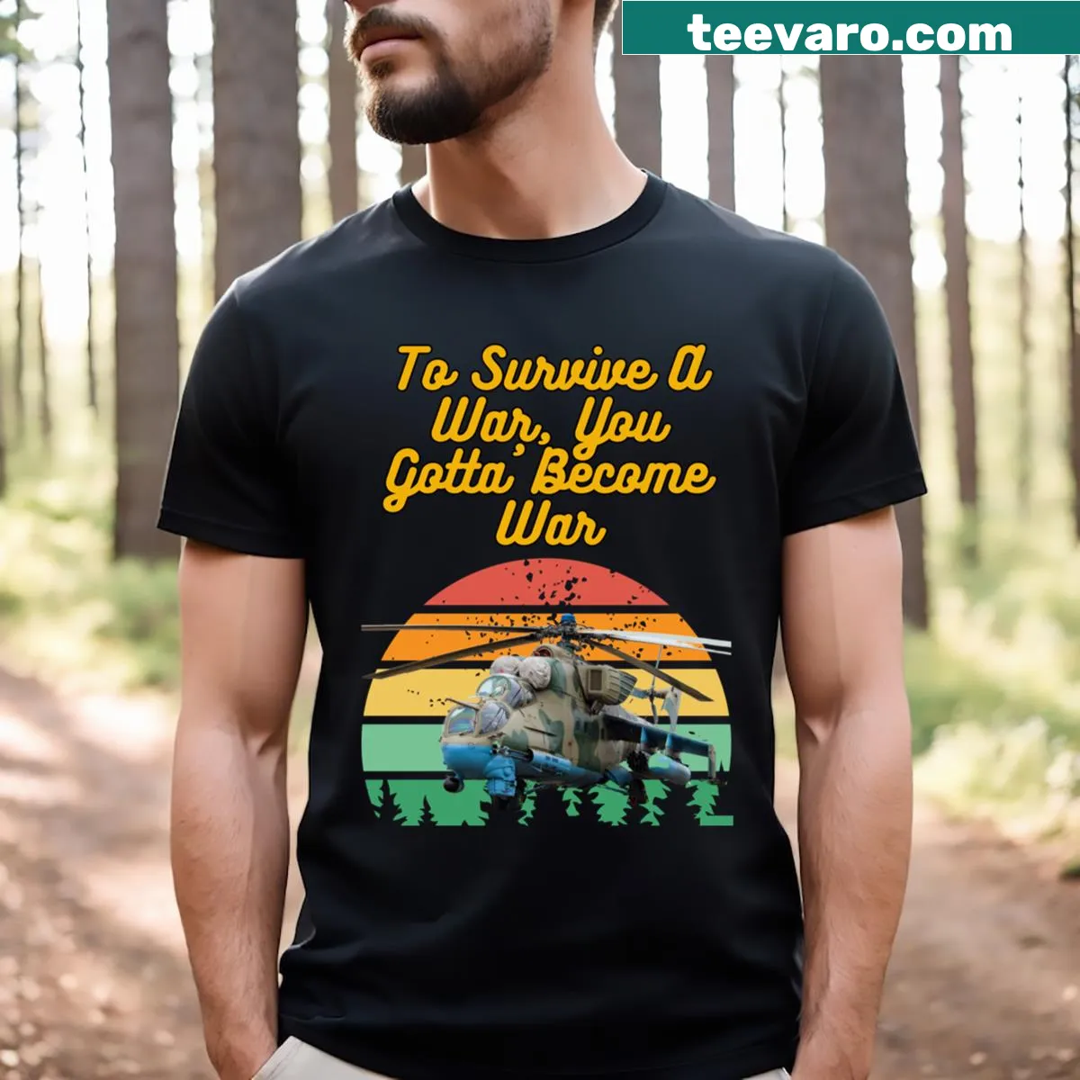Typography of Rambo movie quotes on t-shirt. — on a men's t-shirt