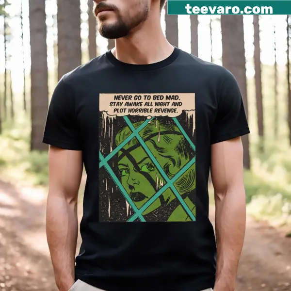 Vintage comic style T-shirt featuring a fierce woman graphic