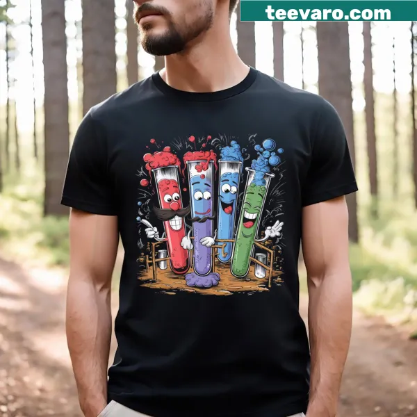 Humorous chemistry-themed graphic on T-shirt