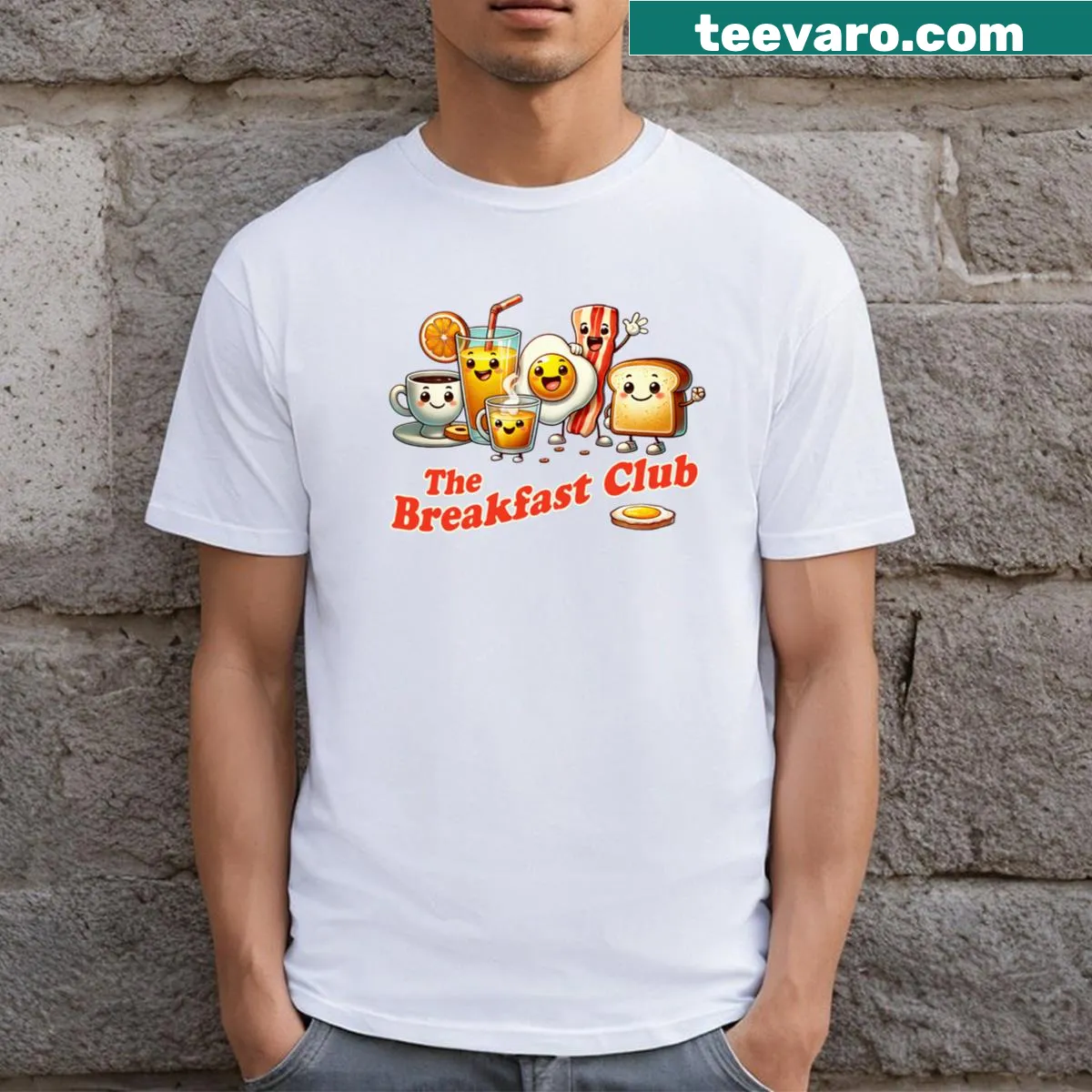 T-shirt honoring The Breakfast Club movie with iconic imagery — on a men's t-shirt