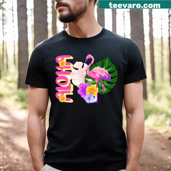 Cute flamingo illustration t-shirt design