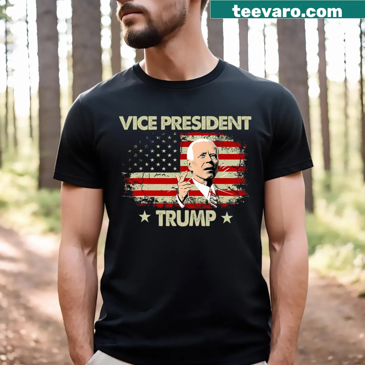 Funny political graphic on a Vice President Trump t-shirt — on a men's t-shirt
