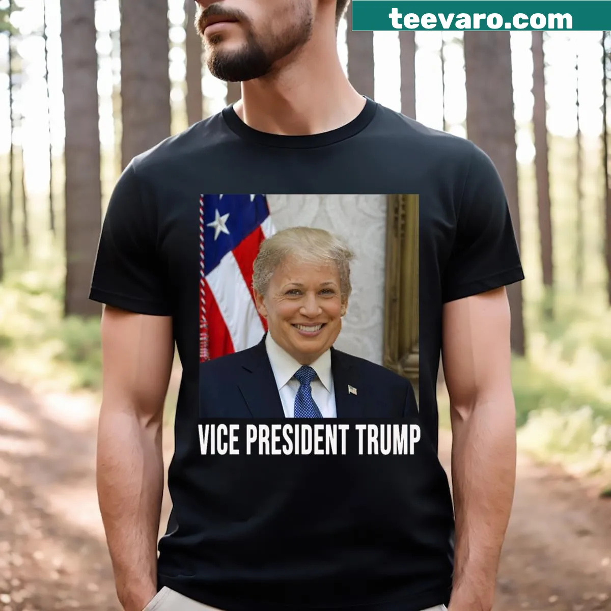 Funny T-shirt featuring humorous text about Trump and Biden — on a men's t-shirt