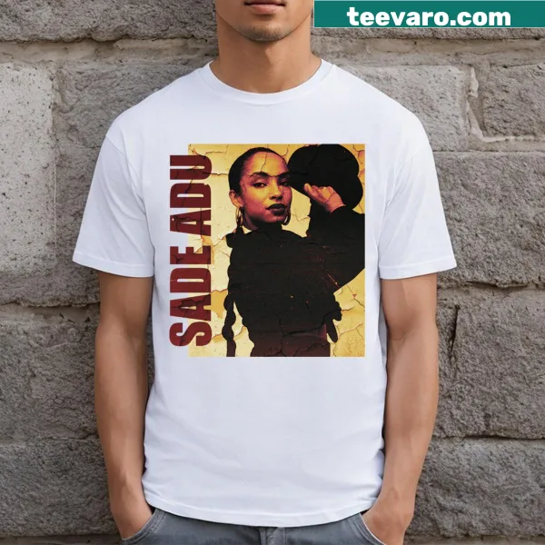 Vintage-style t-shirt featuring a cracked graphic of Sade Adu