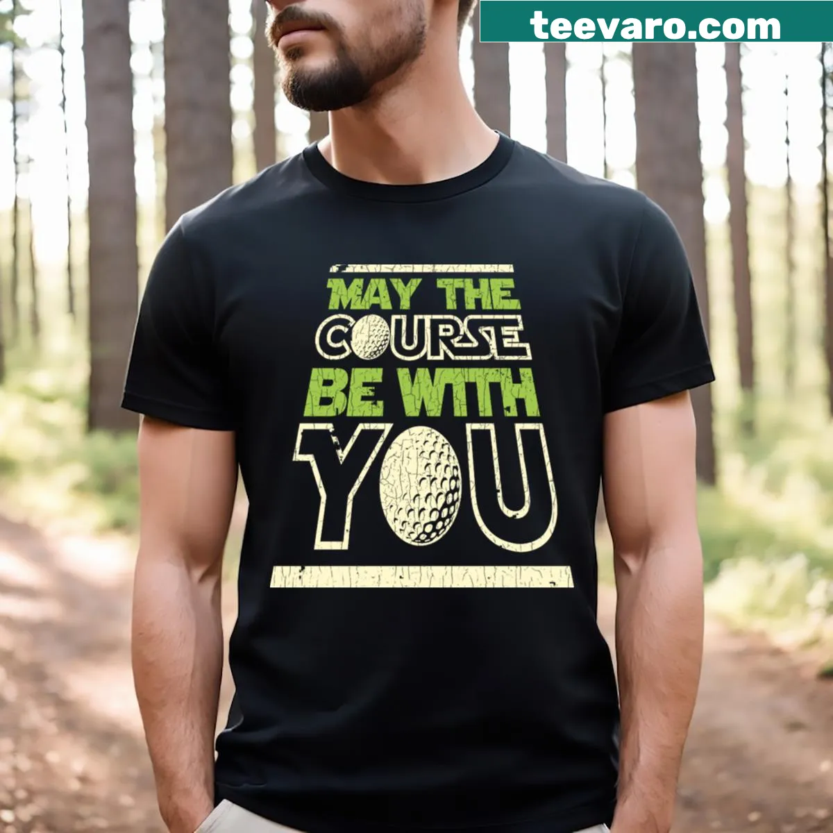 Vintage golf t-shirt with text about the course — on a men's t-shirt
