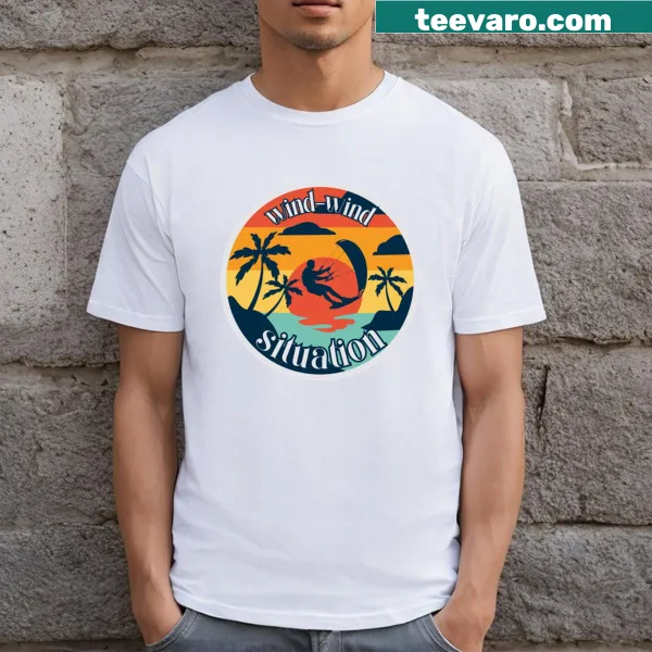 Playful t-shirt for kite surfing fans with a humorous graphic