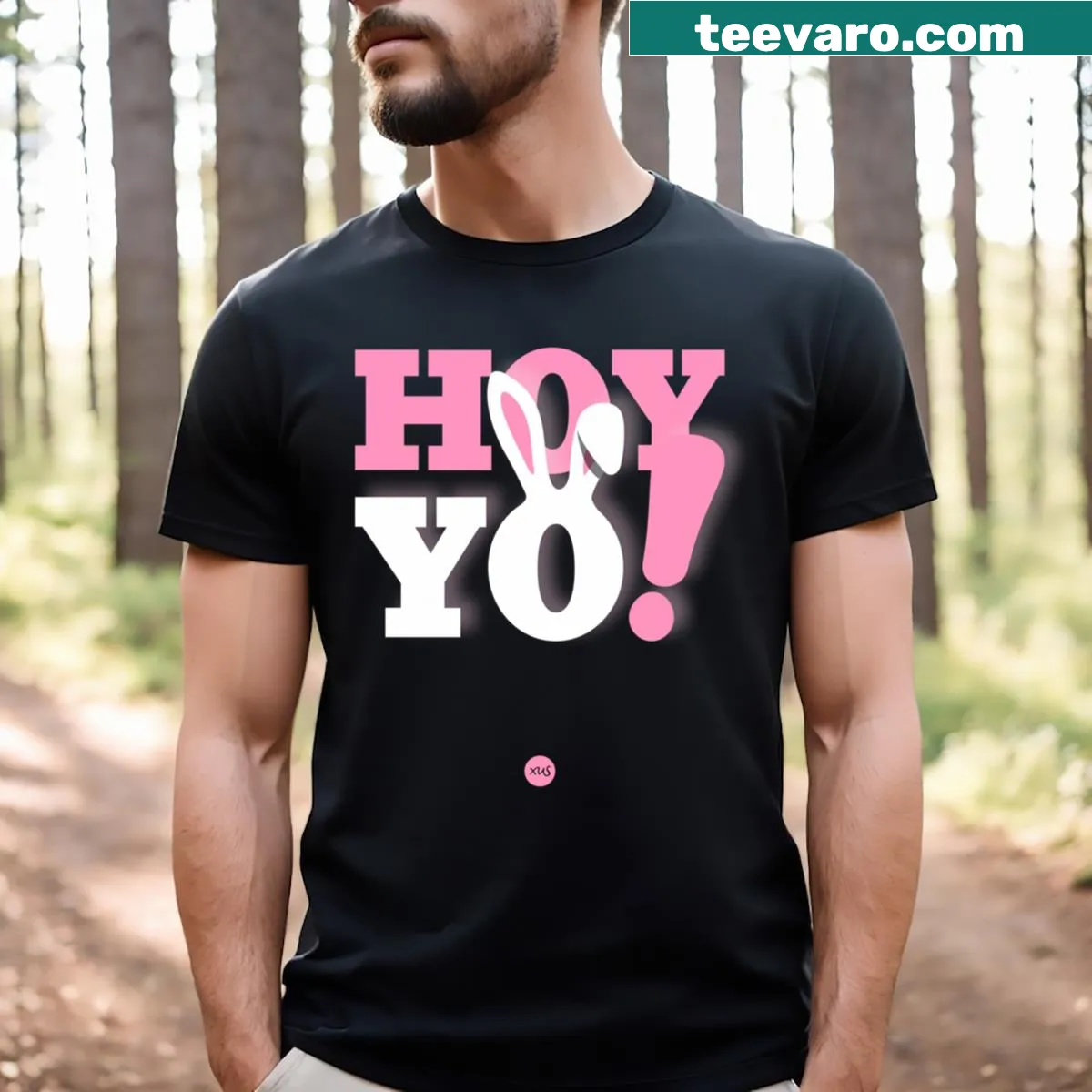 Minimalist abstract typography design on Xus00146 T-shirt — on a men's t-shirt
