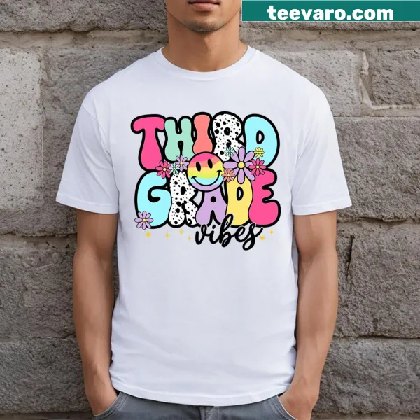Back to school t-shirt with Third Grade Vibes text