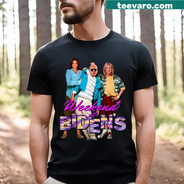 Funny T-shirt featuring 'Weekend at Bidens' text for men