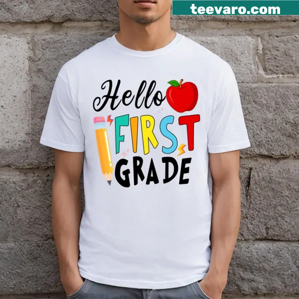 First Grade Team T-shirt with welcoming text for teachers and kids