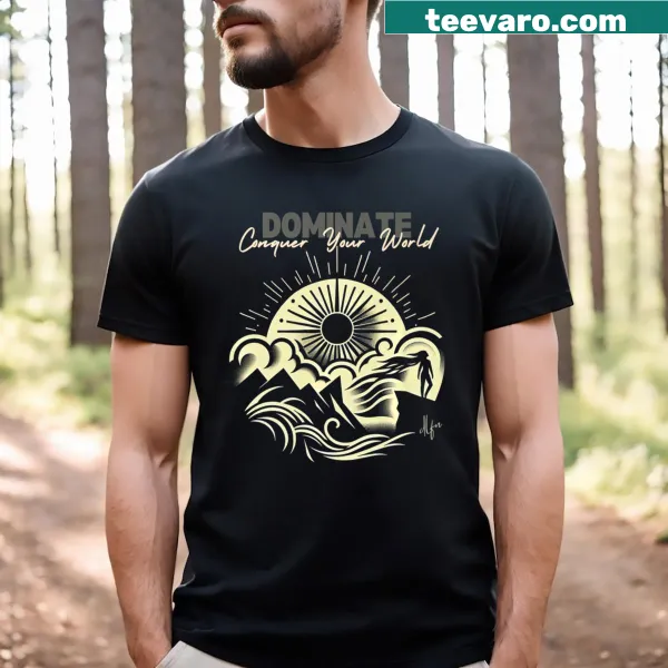 Inspirational t-shirt with mountain graphic and motivational text