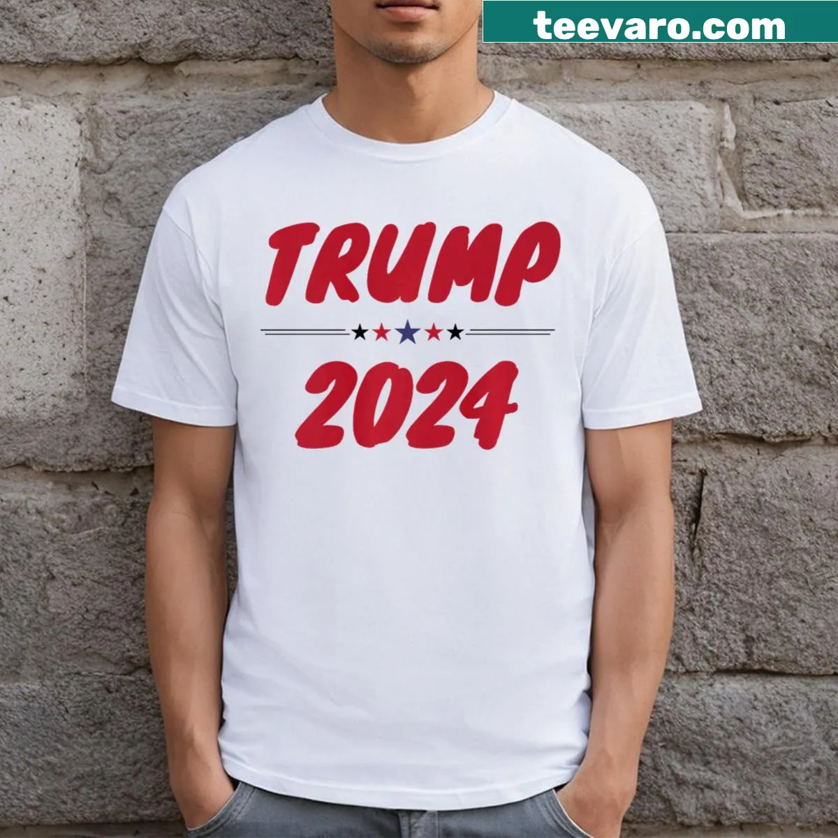 T-shirt with the phrase 'Take America Back' for the Trump 2024 election — on a men's t-shirt