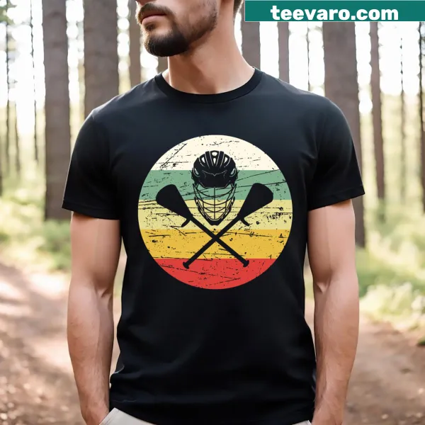 Funny vintage lacrosse T-shirt for men with playful graphics