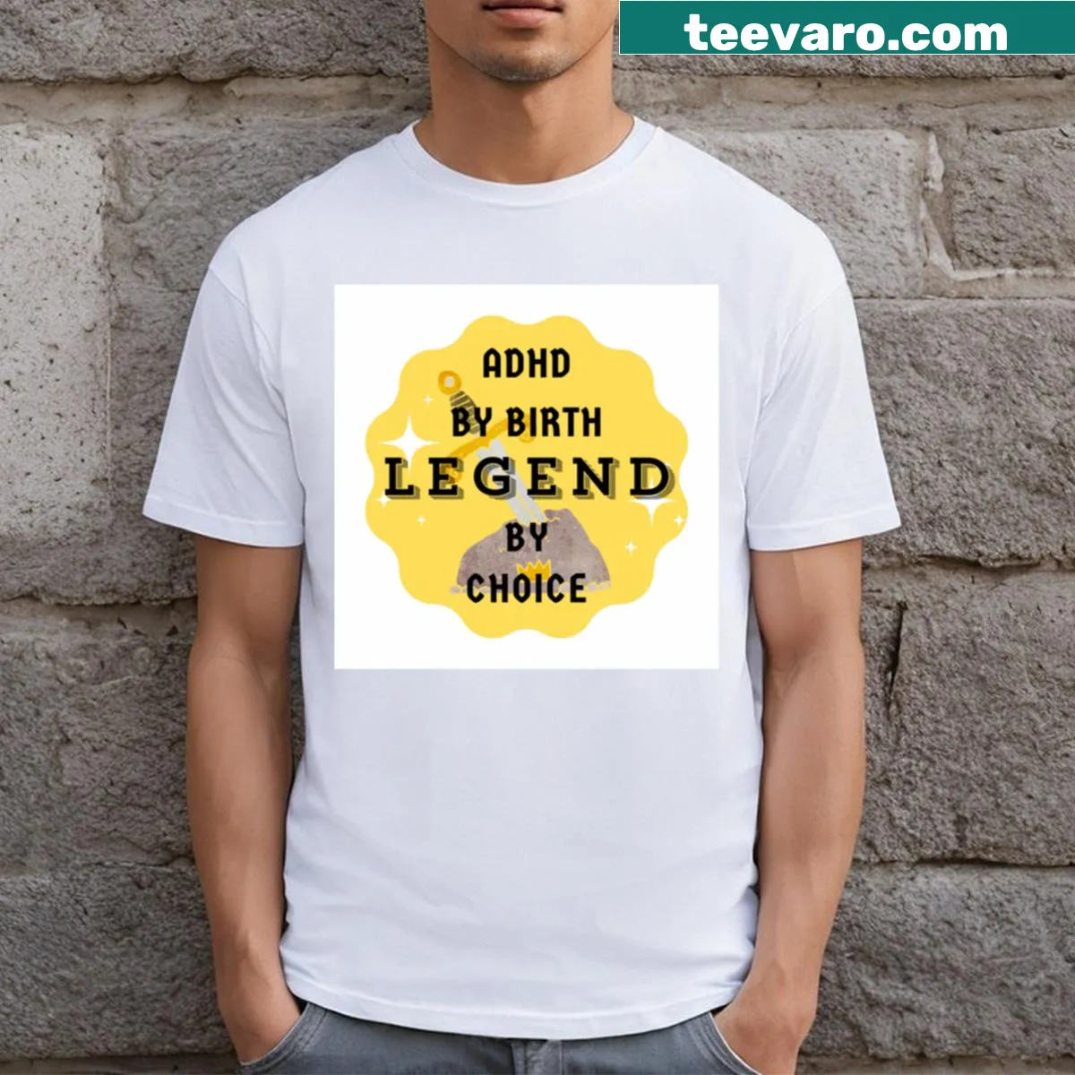 T-shirt dedicated to ADHD awareness with a thoughtful design — on a men's t-shirt