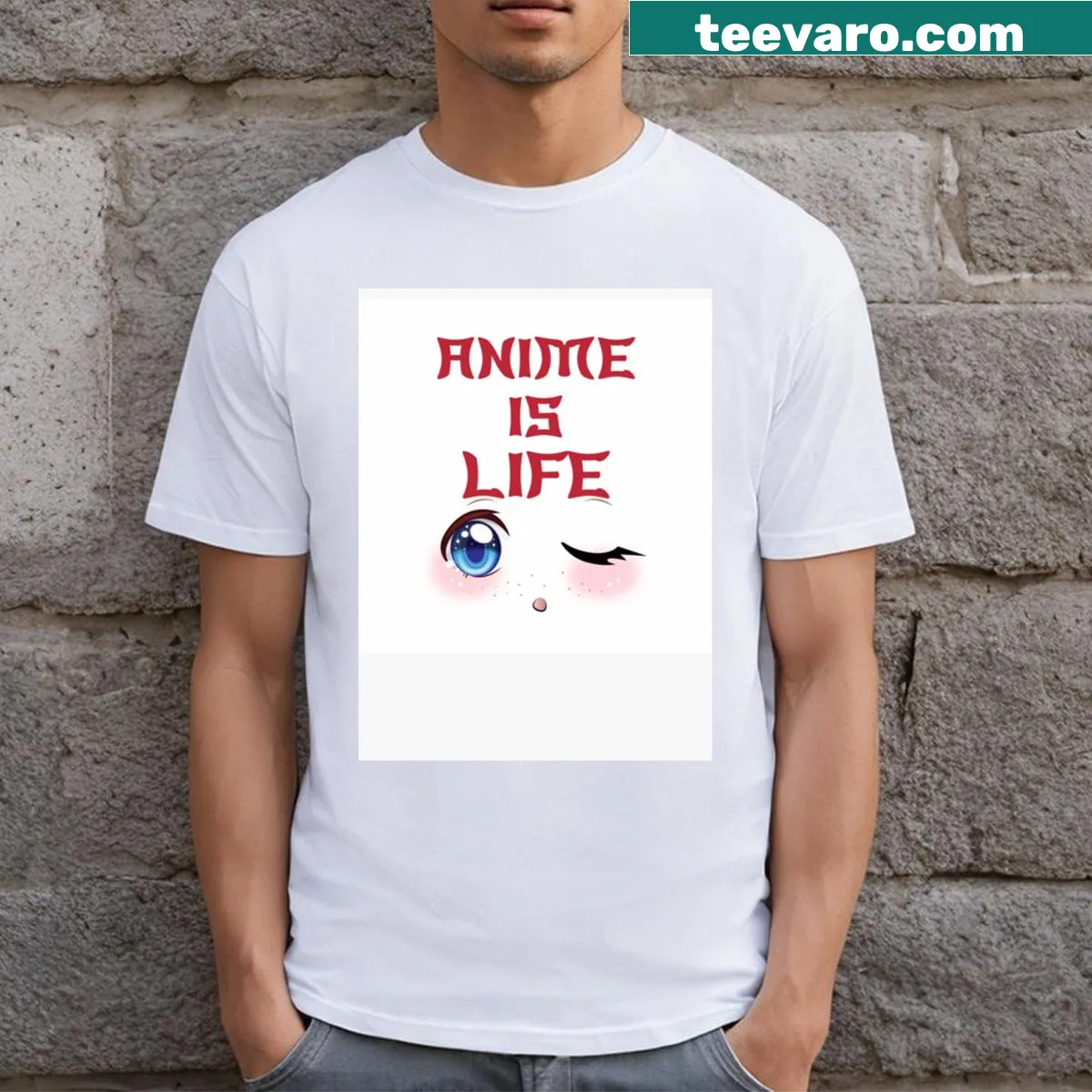 Anime-themed T-shirt with artistic drawing — on a men's t-shirt