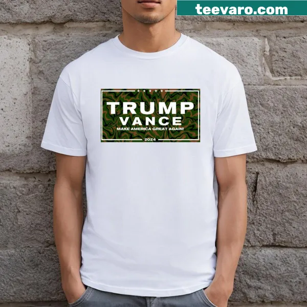 Camo T-shirt featuring Donald Trump and J.D. Vance for 2024