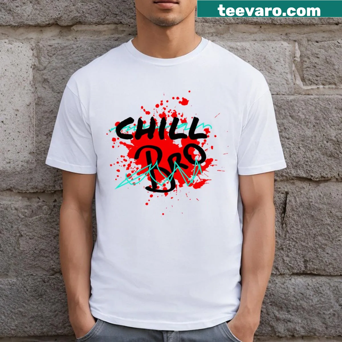 Playful Chill Bro t-shirt with a fun graphic design — on a men's t-shirt