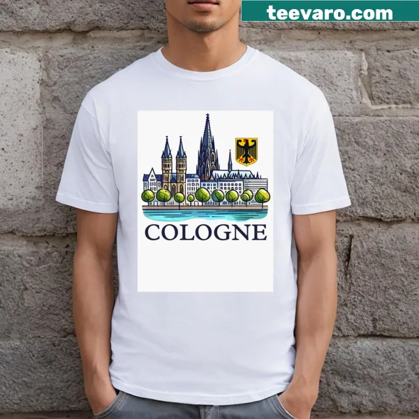 T-shirt featuring a design celebrating Cologne, Germany